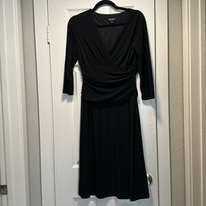 [6] Nine West Black Ruched Wrap Style Dress